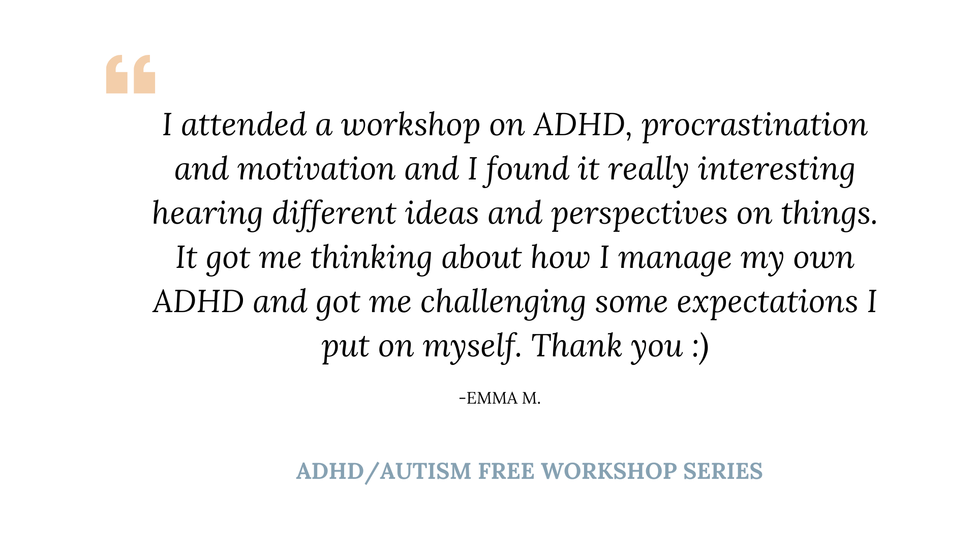 Client testimonial and praise for successful ADHD coaching